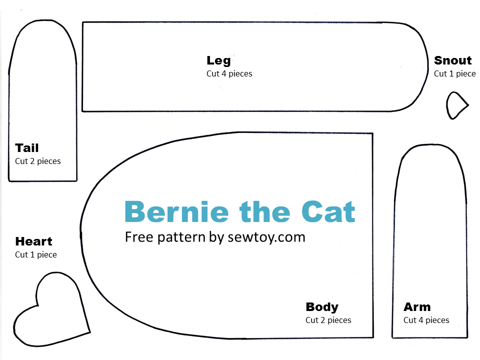 Free cat from scraps sewing toy pattern — Sew Toy