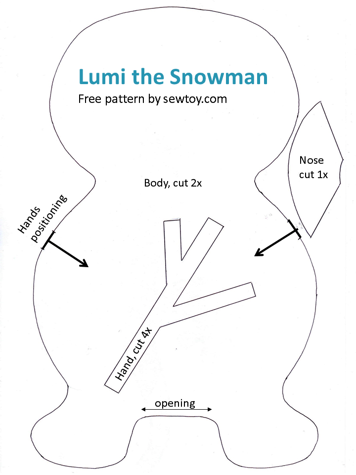 HOW TO SEW LUMI THE SNOWMAN EASY FREE PATTERN — Sew Toy