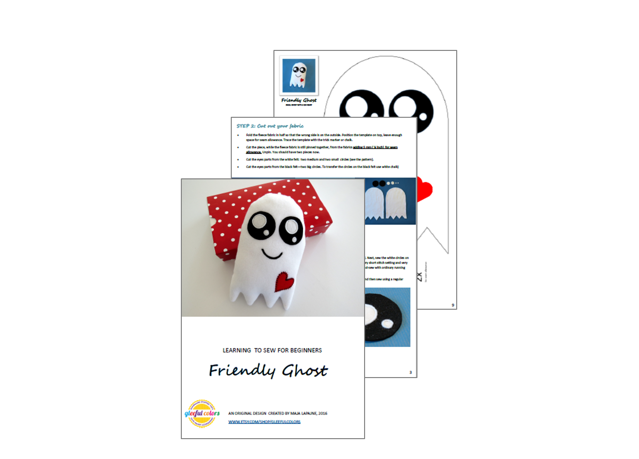 ghost plushie - sewing pattern for beginners