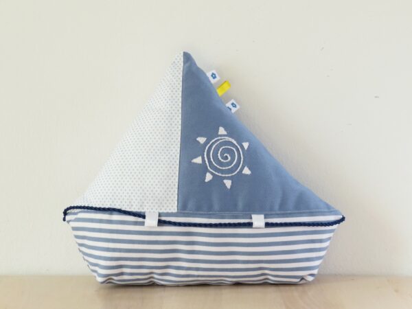 Sailboat toy pillow sewing pattern and tutorial for beginners