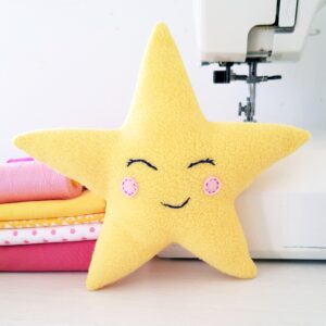 Easy star pillow sewing pattern for beginners