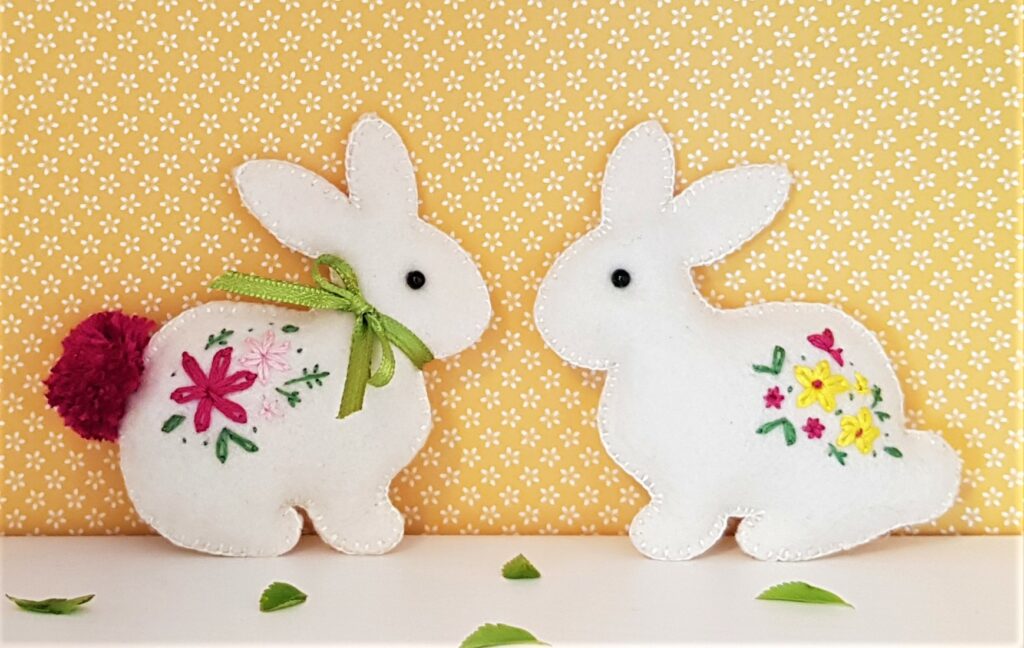 Free felt bunny pattern for hand-sewing this Easter's decorations