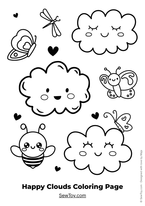 EASY SUMMER SEWING PATTERN BUNDLE FOR BEGINNERS: RAINBOW CLOUD, SAILBOAT, SUN + COLORING PAGES - Image 11