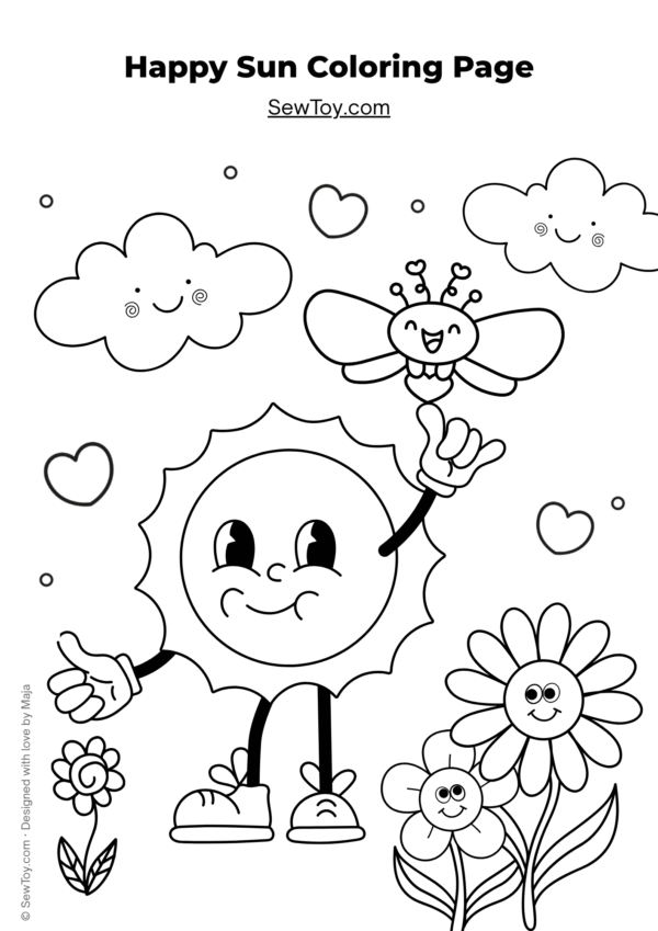 EASY SUMMER SEWING PATTERN BUNDLE FOR BEGINNERS: RAINBOW CLOUD, SAILBOAT, SUN + COLORING PAGES - Image 12